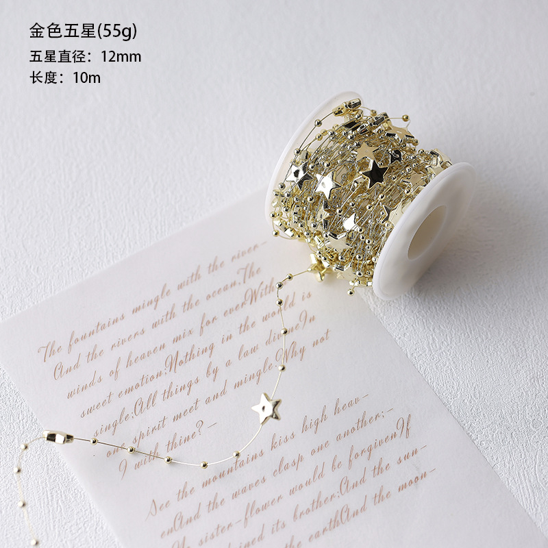 Nuevos productos calientes Decoración navideña French Retro Pequeña fragancia Cadena de perlas Cristal Collar transparente Accesorios de bricolaje