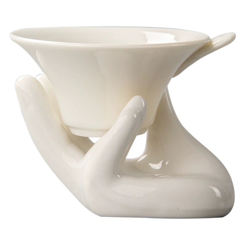 Белый фарфор утечка чая керамический креативный Чайный фильтр держатель для рук держатель для яиц визитница аксессуары для чайного фильтра оптом