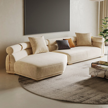 意式轻奢沙发客厅现代简约磨砂布艺设计师款2022新款创意异形转角