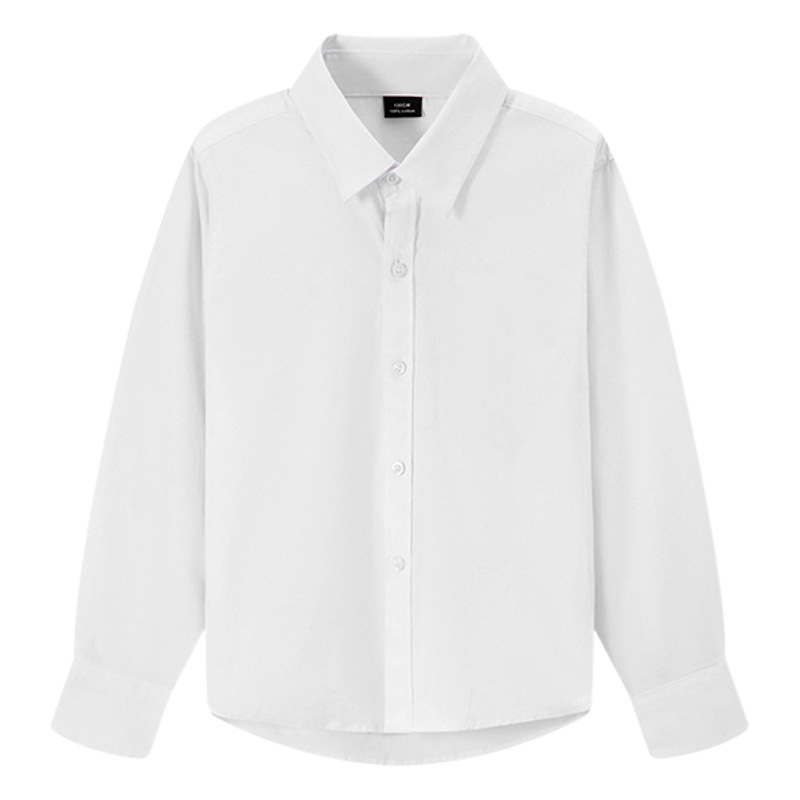 Camisa blanca para niños Camisa blanca para niños Uniforme escolar para niños Uniforme de rendimiento Primavera y otoño Camisa blanca para niñas de manga larga