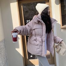 新款羽绒服女冬季韩版加厚抽绳时尚保暖连帽小个子白鸭绒外套