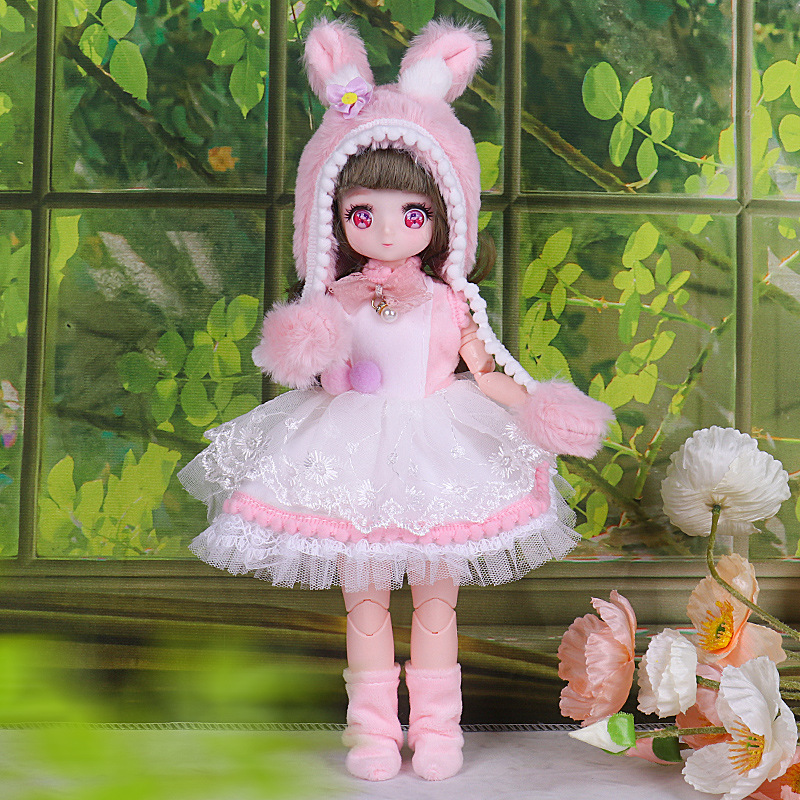 6 puntos 30cm muñeca bjd pequeña princesa niña Regalo de Cumpleaños jugar casa juguete al por mayor estrella Delu muñeca