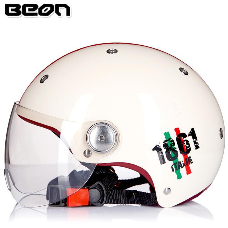 Casco de la motocicleta BEON 3C certificado de los hombres y las mujeres medio casco Four Seasons universal de la motocicleta del coche eléctrico del verano casco B103