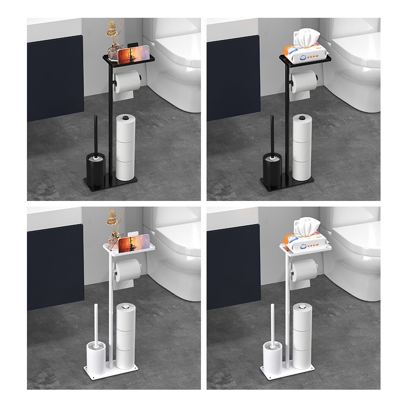 Estante de toallas de baño transfronterizo, soporte de rollo de papel de piso, estante de cepillo de baño, almacenamiento de toallas de papel multifuncionales image 5