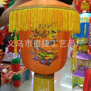 【厂家直销】10寸-16寸新年春节宫灯红色黄色玫红橘色嫦娥元宵灯