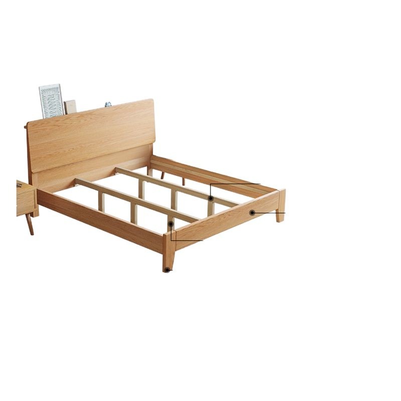Cama de roble nórdica cama de madera maciza cama principal atmósfera de gama alta 1m 8 cama doble de madera maciza 1.5 lujo moderno simple image 6