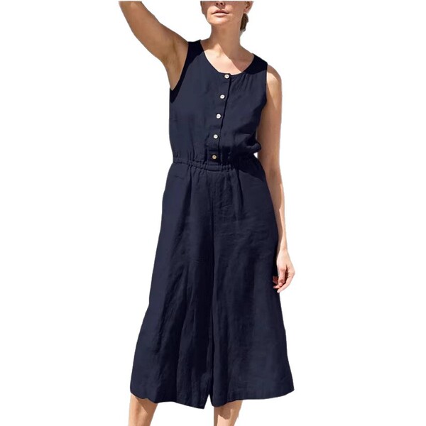 solid colored trousers sleevless for leisure