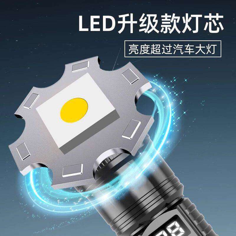 Led Flashlight for Home Use, Strong Light for Outdoor Lighting, Rechargeable, Ultra-Bright, Mini, Portable, Suitable for Children