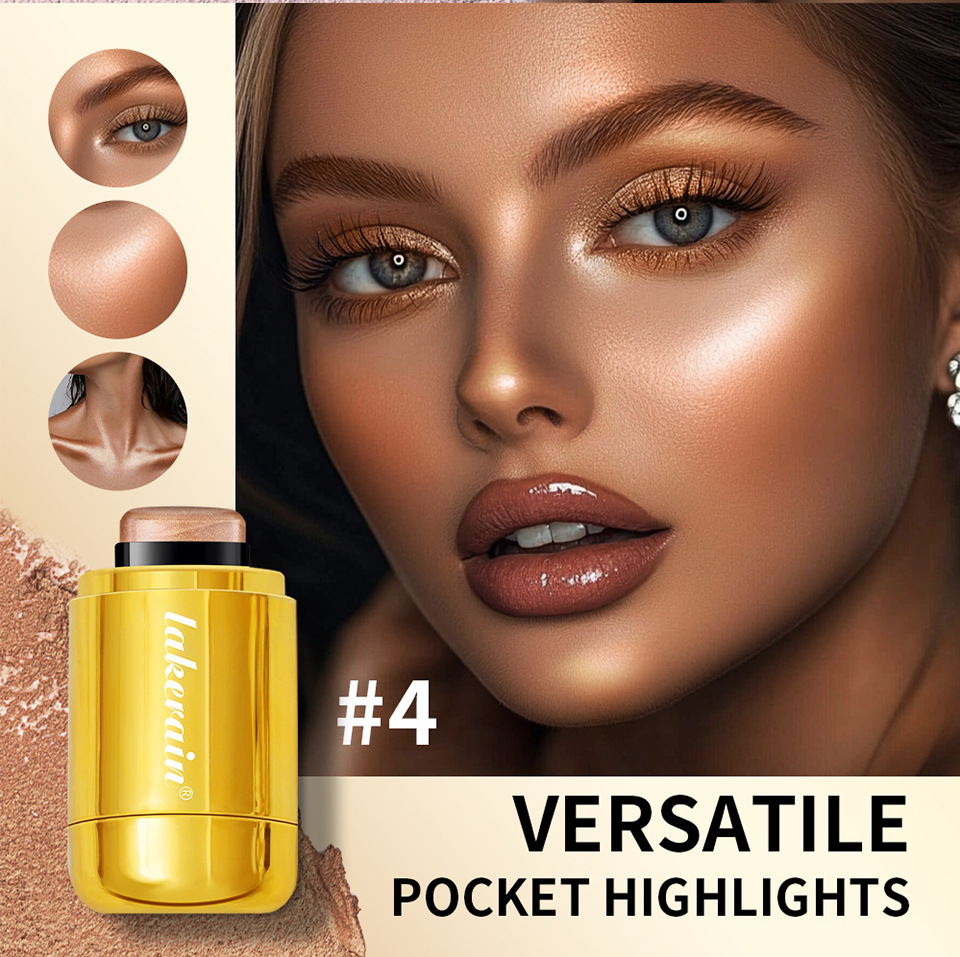 Cross-border lakerain Rotating Highlight Stick Natural three-dimensional facial contouring stick Application Scenario