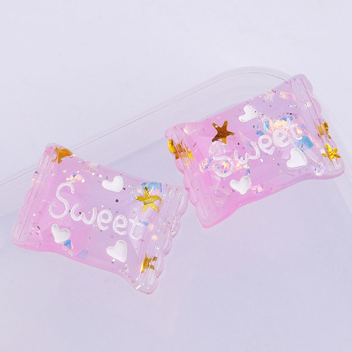 New resin glitter mini sweet candy box DIY cream mobile phone ear hair accessories key chain pendant