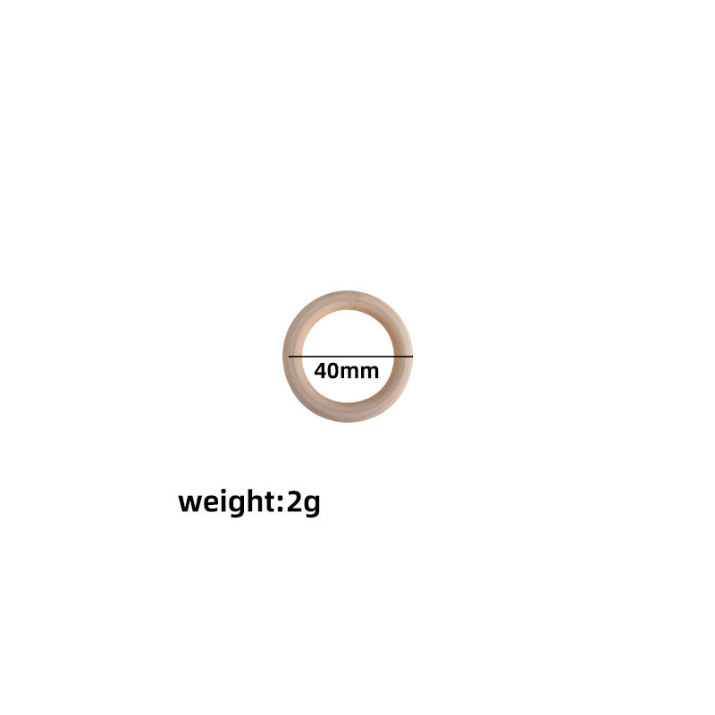 Bebé molar anillo de madera 15-65mm madera maciza Hemu anillo de juguete niños DIY creativo mordedor pulsera mordedor palo