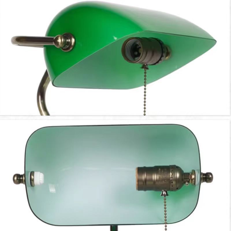 Household Table Lamp Lampshade Accessories Old Shanghai Republic of China Retro Glass Floor-Standing Bank Green Glassshade Retro Style