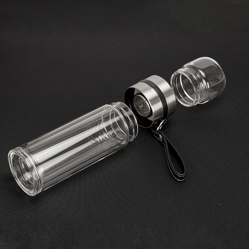 Nueva separación de té taza de té doble capa al aire libre coche aislado taza de agua oficina negocio regalo taza de agua logotipo fijo