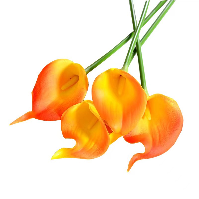 PU lirio de cala flor artificial decoración del hogar decoración sensación flor falsa accesorios fotográficos plantas verdes a través del soporte completo etiquetado