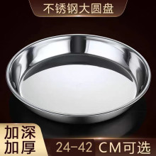 不锈钢圆盘加厚无磁糕盘凉皮锣锣做凉皮的盘子商用肠粉盘工具