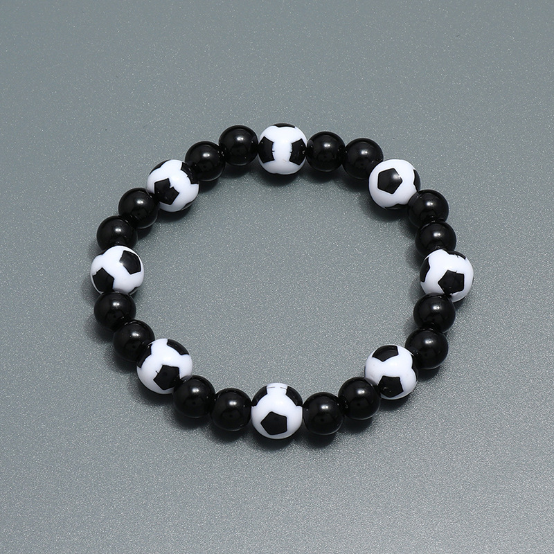 Wholesale Jewelry Football Black Beaded Bracelet Nihaojewelry display picture 4