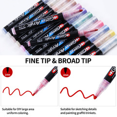 樂途大容量珠光丙烯馬克筆2.0防水速干學生DIY美術專用手繪塗鴉筆