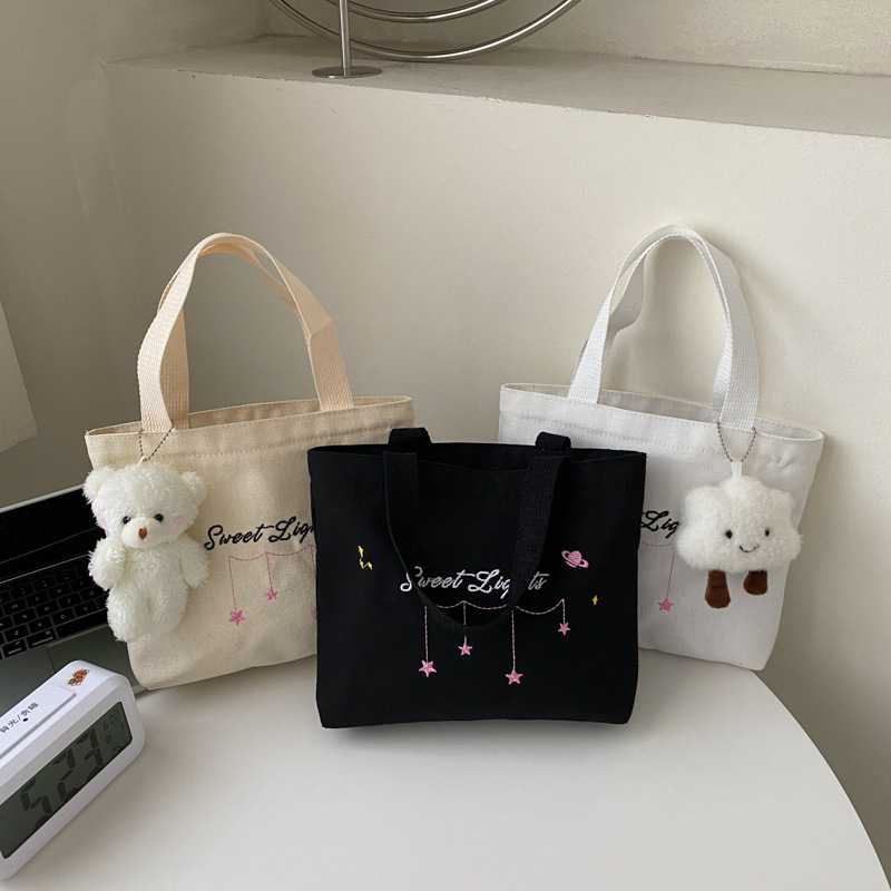 Japanese Style Harajuku Style Handbag New Arrival Canvas Bag Korean Style Cute Shoulder Bag Large Capacity Letter Printing Bag