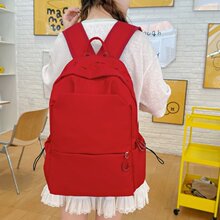 书包女日系ins大容量纯色尼龙双肩包男学院风初高中学生电脑背包