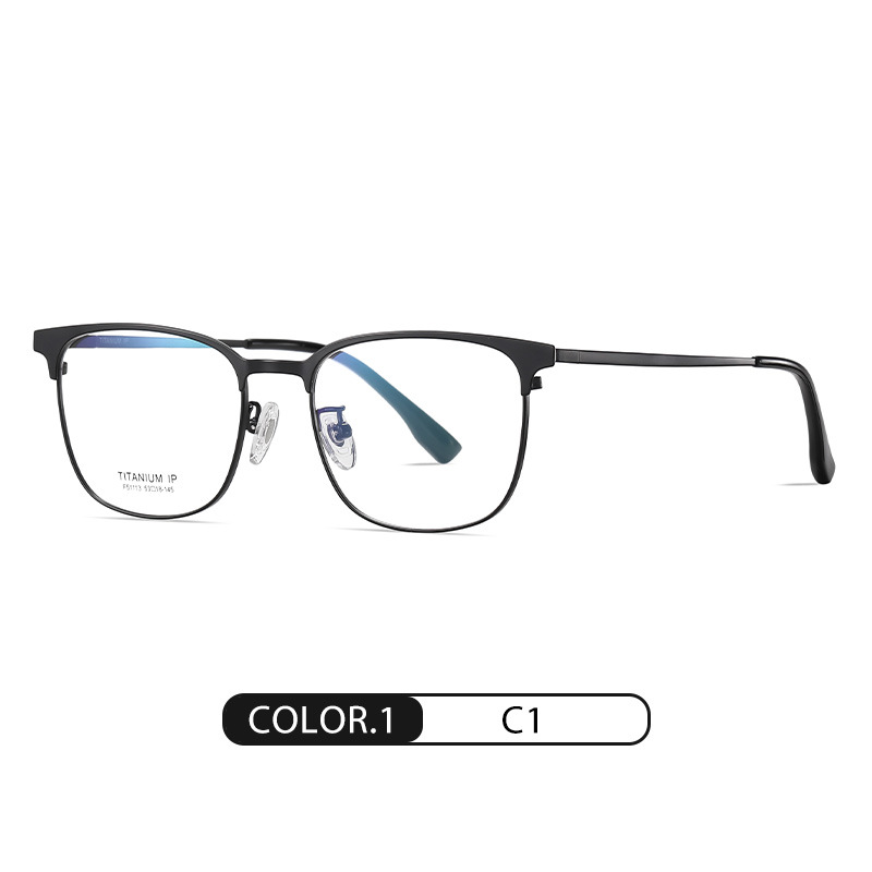 Nuevas gafas de titanio puro con galvanoplastia ip F51113 Las gafas de hombre con montura cuadrada de negocios de moda se pueden equipar con gafas planas de miopía