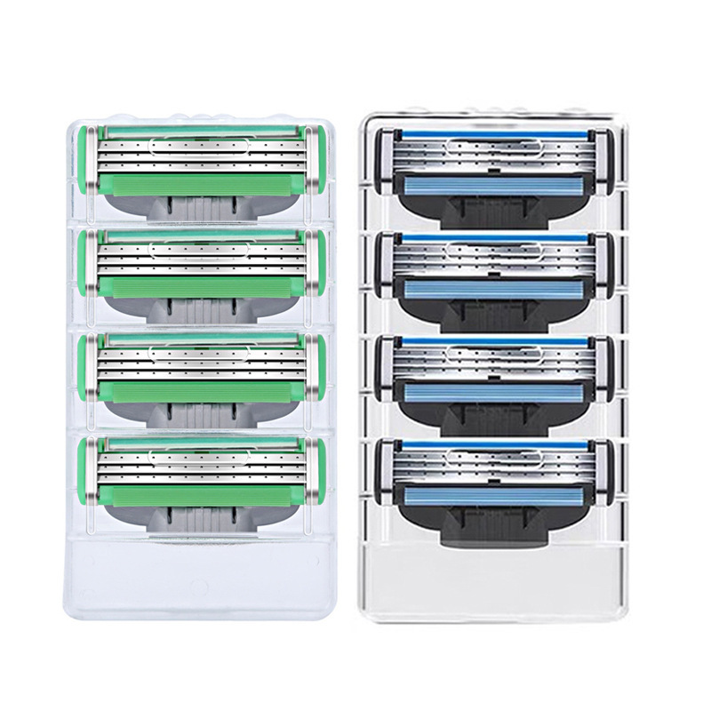 3-Layer Men's Razor Head Suitable for Geely Mach3 Razor Blades, Portable Three-Layer Men's Manual Razor