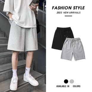 Summer Shorts Men's Fashionable Loose Solid Color Men's Casual Pants Sports Pants Large Size Thin Fashionable ins Hong Kong Style Shorts