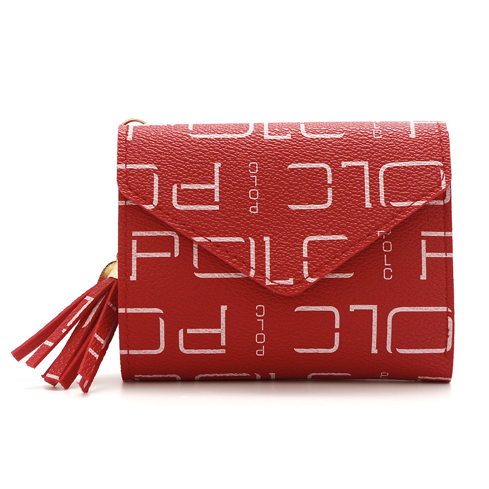Nueva billetera para mujer, versión coreana, billetera de tres pliegues para niñas, bolso corto para tarjetas POLC, bolso para tarjetas transfronterizo pequeño y simple al por mayor