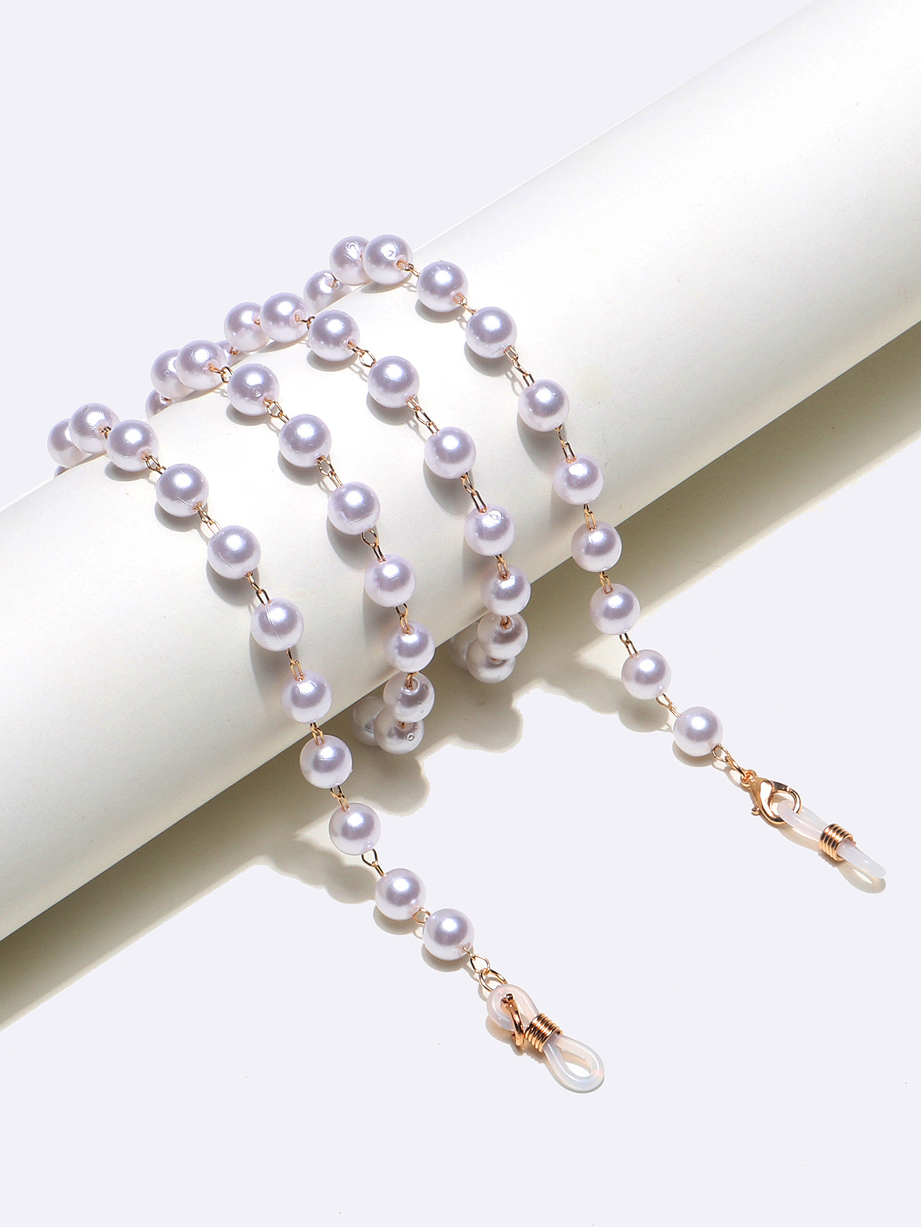 Fashion Handmade Chain 8mm White Pearl All Handmade Glasses Chain Glasses Rope display picture 1