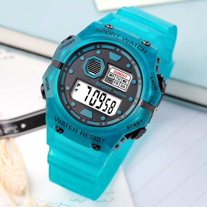Reloj electrónico de sincronización de deportes al aire libre simple para hombres y mujeres de moda alarma luminosa multifuncional reloj electrónico fábrica al por mayor