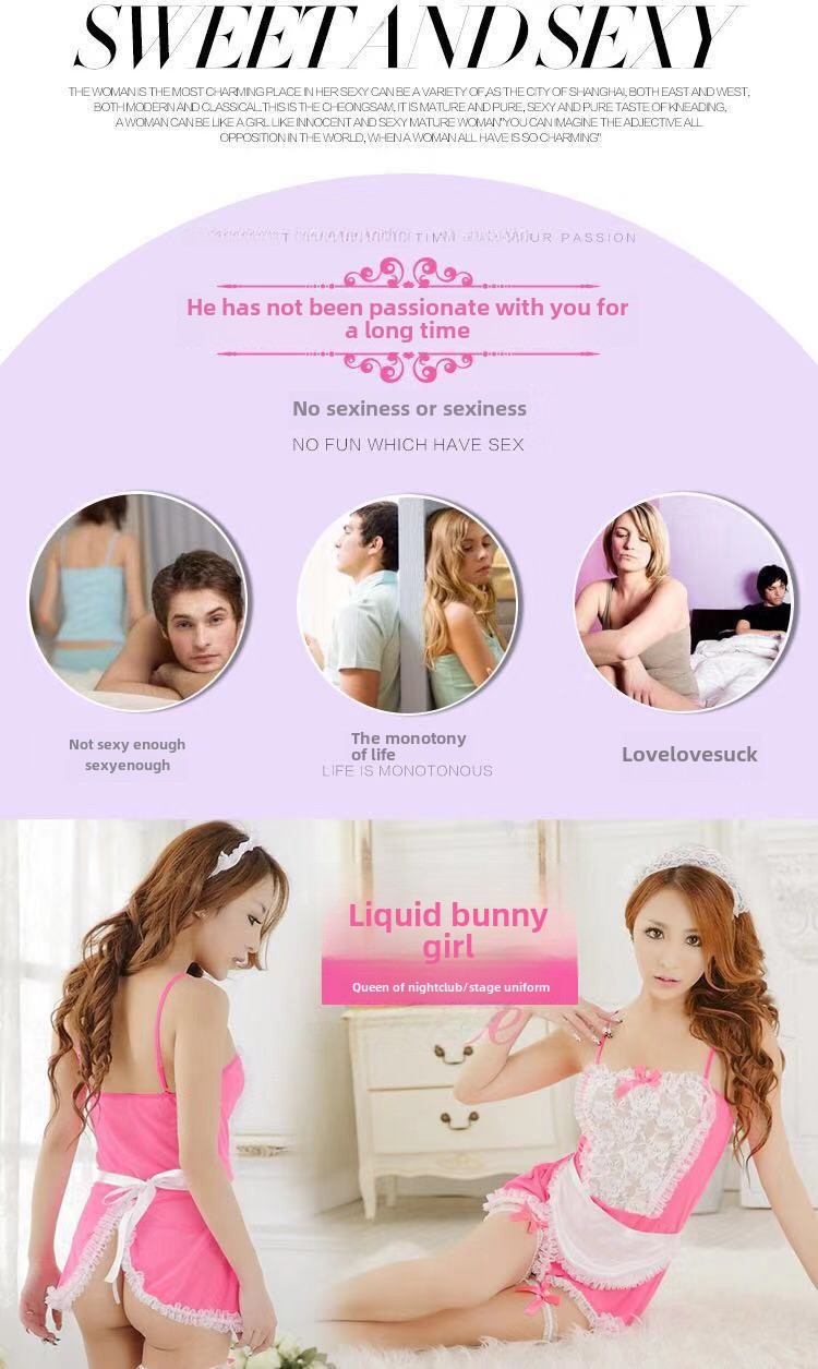 Sexy lingerie uniforme tentazione cameriera vestito trasparente pizzo fascia grembiule cameriera casa una generazione di capelli_voghion.com