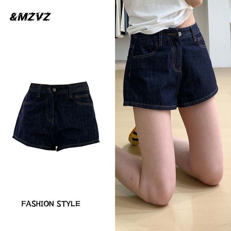 Denim Blue Denim Shorts for Women's Summer Outerwear, High-Waisted, Loose and Versatile, Hot Girls Show Long Legs and Slimming Look, Ultra-Short Hot Pants