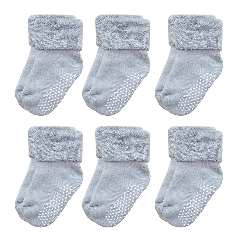 Calcetines para niños otoño e invierno Bebé niños y niñas piso Calcetines antideslizantes calcetines para niños invierno engrosado forro polar Terry mediados de la pantorrilla