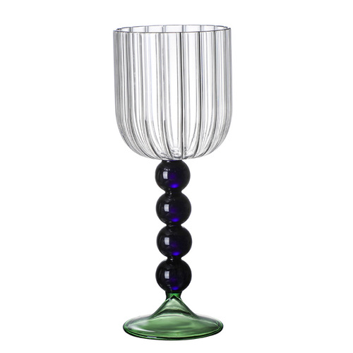 [New glass wine cup] Manufacturer's hand-blown high borosilicate glass red wine cup, drinking cup, vertical pattern cup