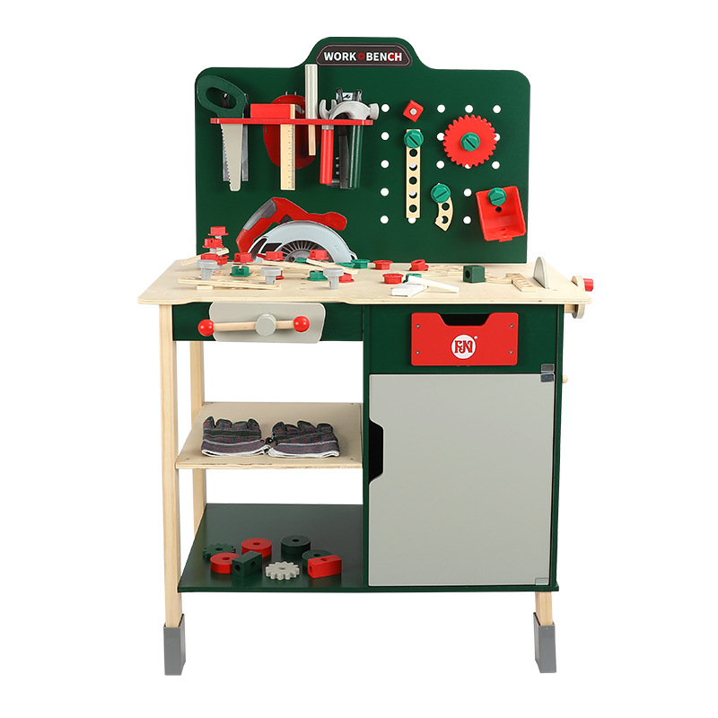Servicio de reparación de madera Banco de trabajo Juego de juegos para niños Simulación de hogar Tornillo de tornillo Reparación de rompecabezas Caja de herramientas multifunción