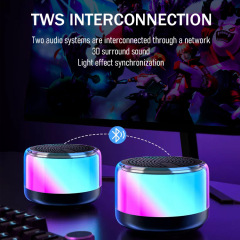 ホットスタイル RGB ライト Bluetooth オーディオカラフルなライトスピーカーポータブル車のサブウーファースピーカーミニ小型鋼砲