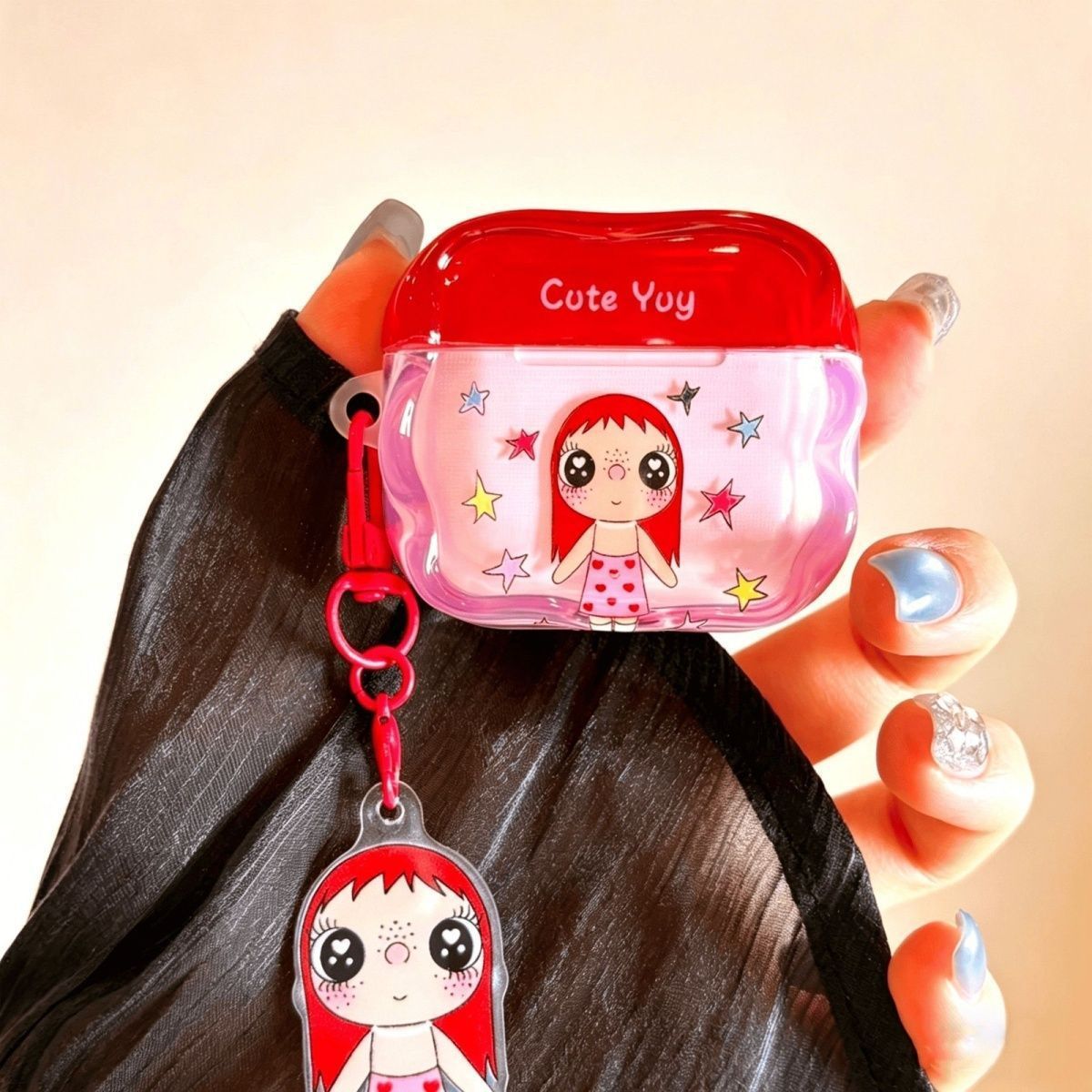 Estrella de cabello rojo Xiaoyu es adecuado para airpods 4 generación y 5 generación de auriculares bluetooth airpodspro3 / 2