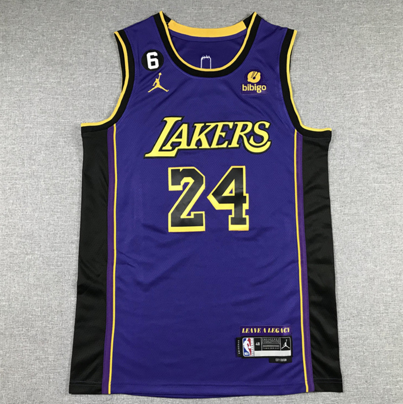 Cross-Border Embroidered Basketball Jersey No. 24 Kobe Bryant Mamba Snake Pattern Kobe Front 8 Back 24 Lakers Kobe Jersey