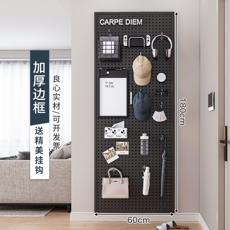 Agujero redondo agujero tablero estante de la pared de acero inoxidable de almacenamiento de la joyería herramientas de hardware tablero colgante de la pared