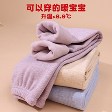 儿童保暖裤加厚奥粒绒秋冬季男童打底棉裤女童加绒秋裤宝宝睡裤子