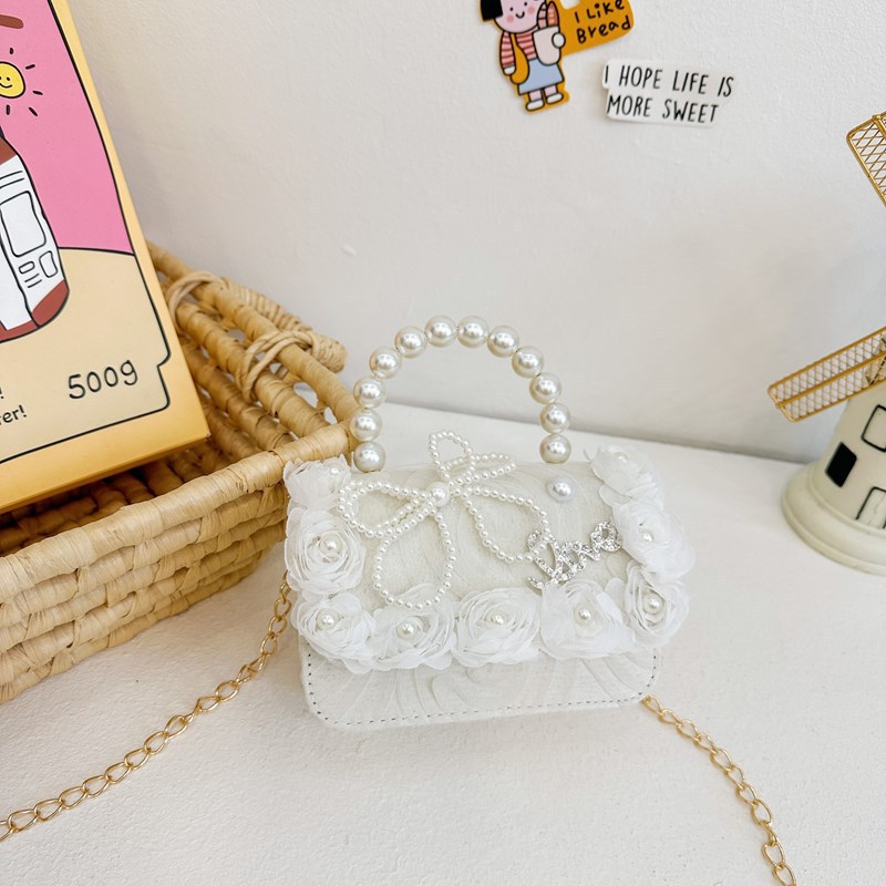 Nuevo bolso infantil súper lindo, niña pequeña, bolsa de perlas, chica encantadora, princesa encantadora, viento de encaje