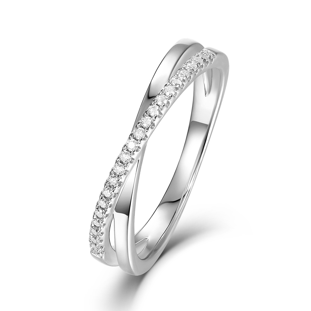 Nuevo estilo transfronterizo venta caliente estilo europeo y americano S925 plata de ley con incrustaciones de platino Moissanstone anillo clásico simple para mujer