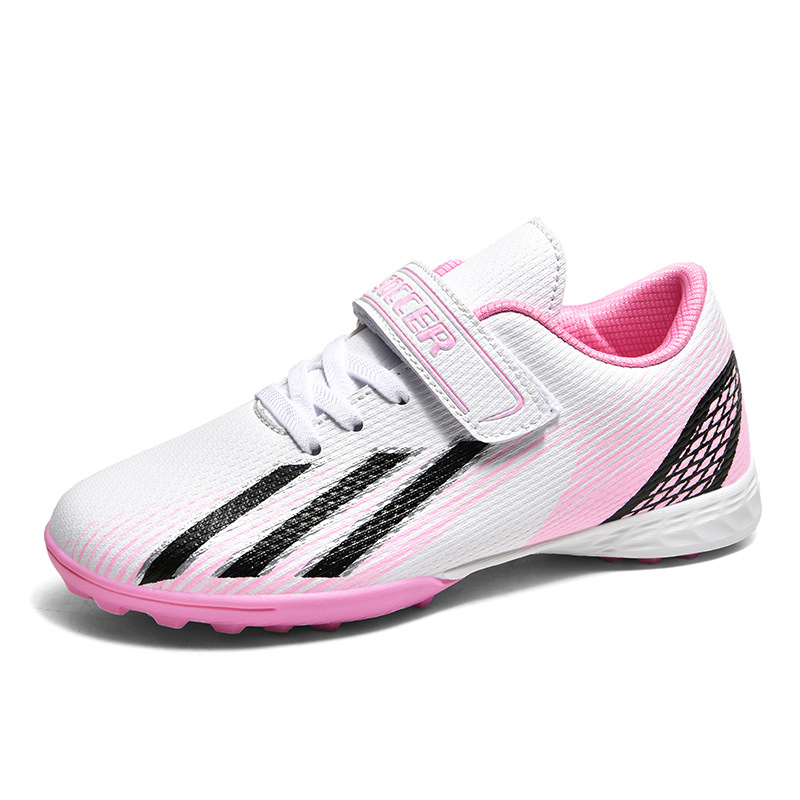 Zapatos de fútbol de velcro para niños, niños y niñas, niños y niñas, zapatos de fútbol de césped artificial, zapatos de entrenamiento de competencia