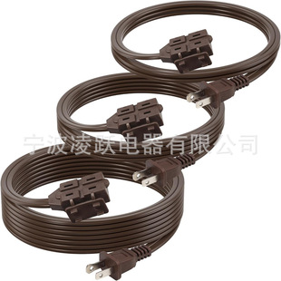 Indoor Extension Cord 6/9, 2-Prong Extension Cord Brown, 3-Socket Polarized Flat Cable