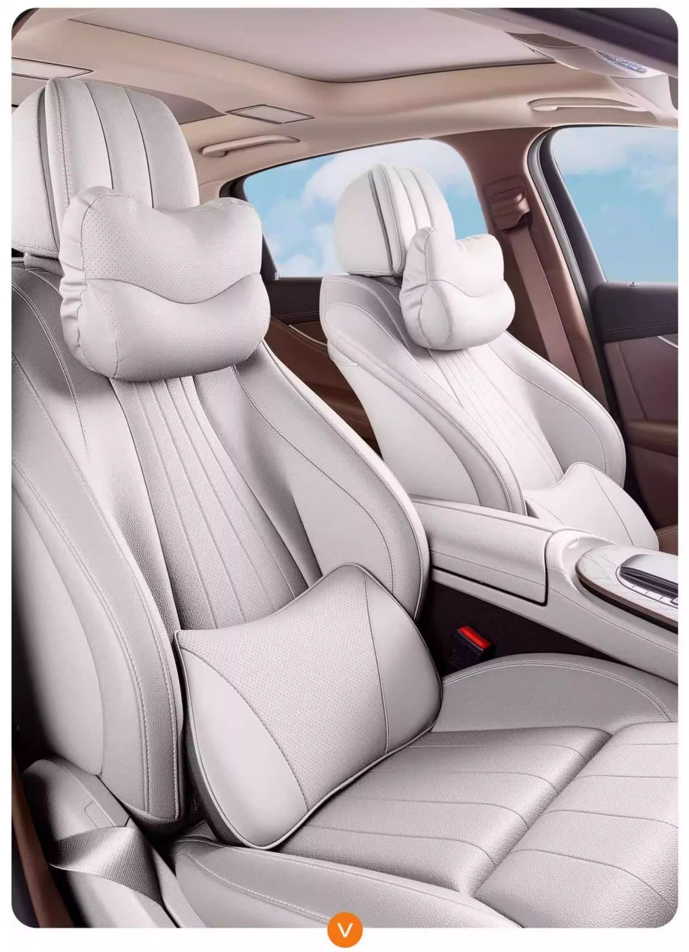 Car Headrest and Neck Pillow Set for Bmw and Mercedes, Suitable for All Seasons, with Lumbar Support, 2026 New Model