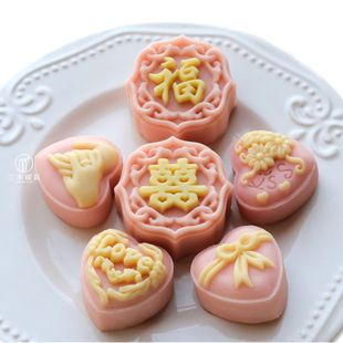 50 grams of Fuxi Linmen Chinese pastry mold dessert table mold moon cake mold hand pressure mold embossing