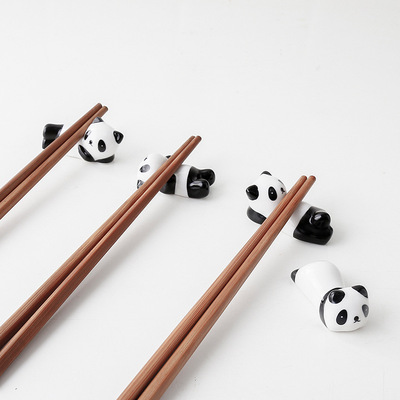 Chopsticks holder Chopsticks care table household ceramics panda originality lovely Decoration hotel table Swing sets Chopsticks