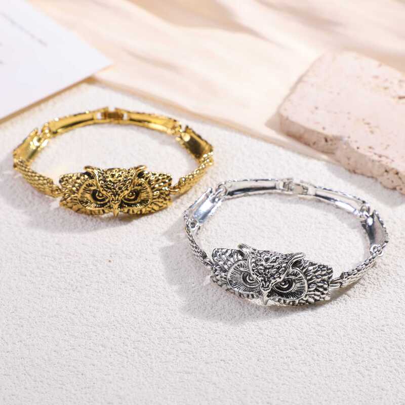 Cross-Border Vintage Distressed Owl Bracelet with a Simple and Unique Design, Niche High-End Feel, Versatile Open Bracelet Cross-Border Vintage Distressed Owl Bracelet with a Simple and Unique Design, Niche High-End Feel, Versatile Open Bracelet