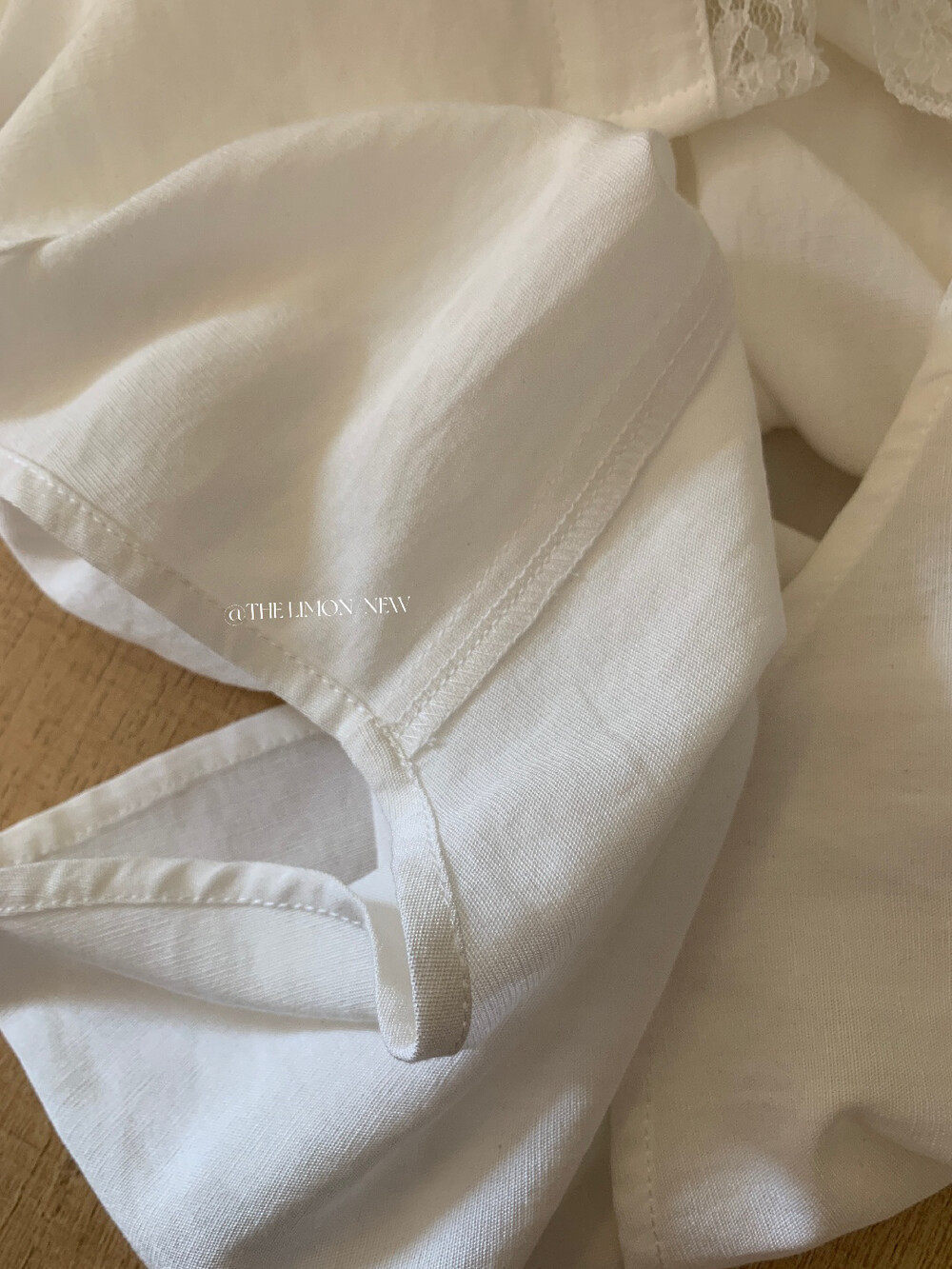 Áo sơ mi tay ngắn nữ phối ren viền cổ, dáng rộng mùa xuân hè — màu trắng, Xanh da trờicolor chi tiết 20