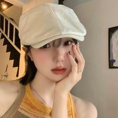 春夏复古贝雷画家帽时尚百搭日系简约前进帽大头围法式画家报童帽