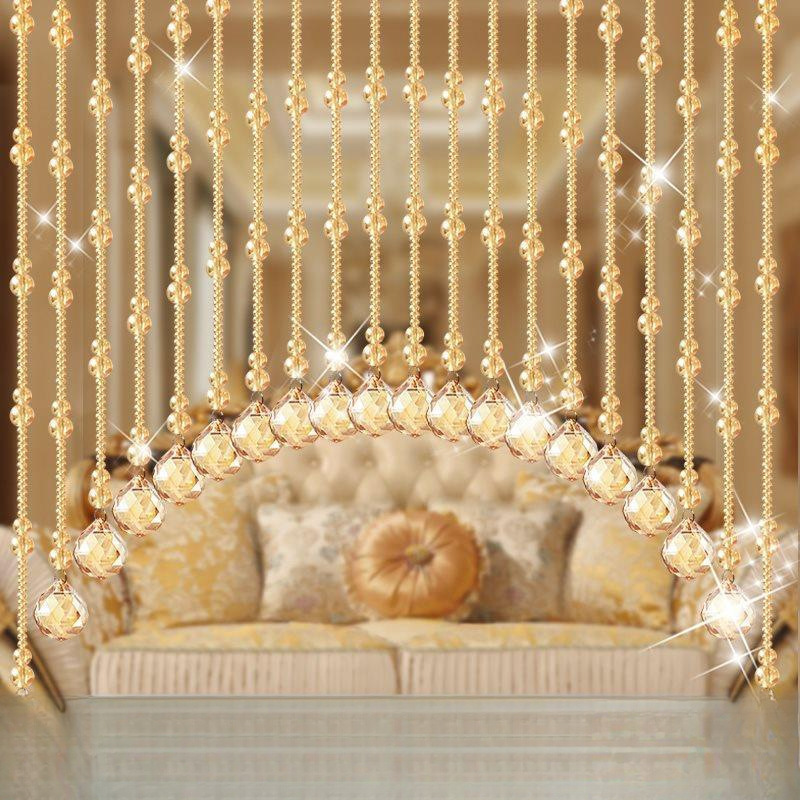 Crystal Gourd Curtain Partition Curtain with Beads for Living Room, New Style Hanging Bead Curtain Door Curtain for Entrance